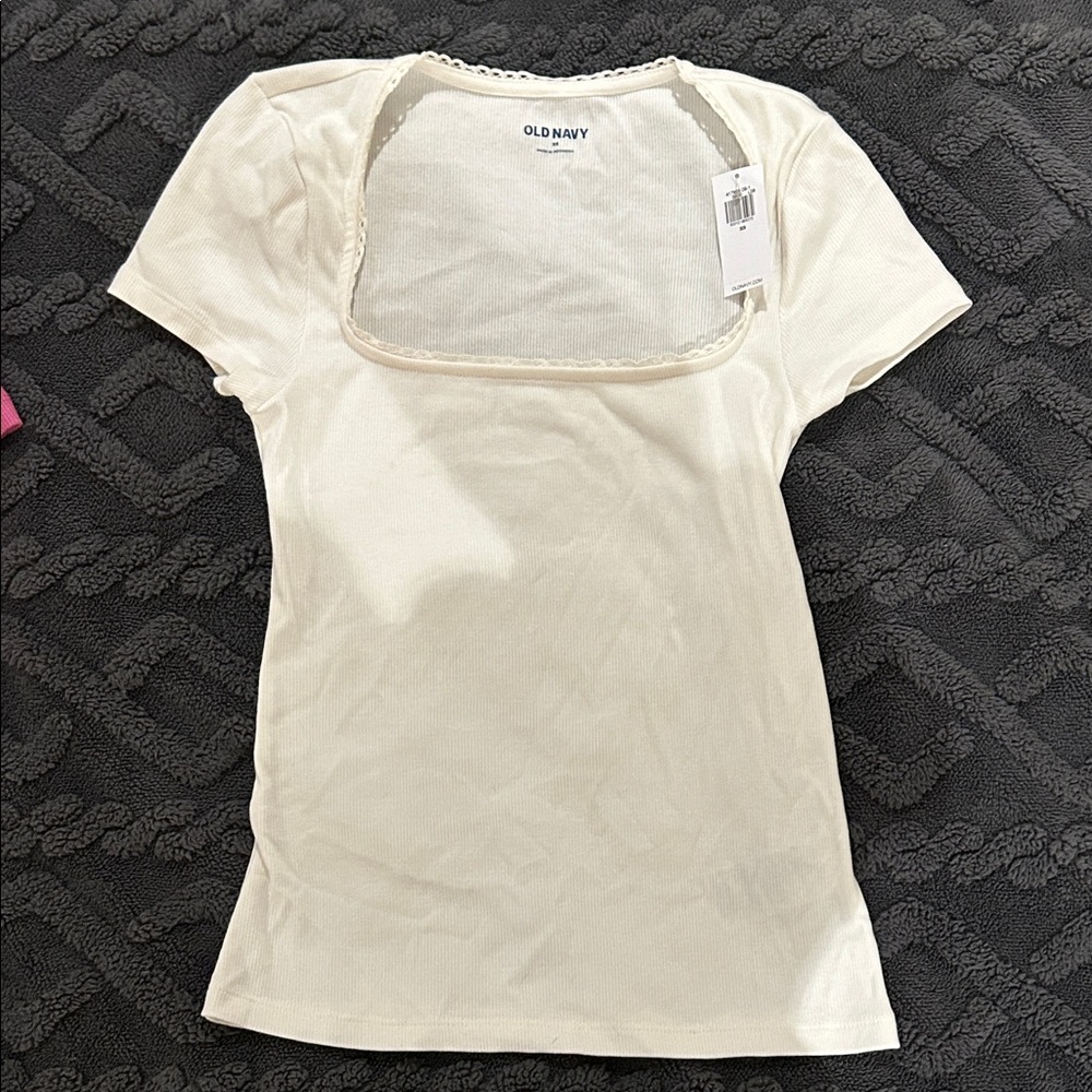 Old Navy Women's White Short Sleeve Top
